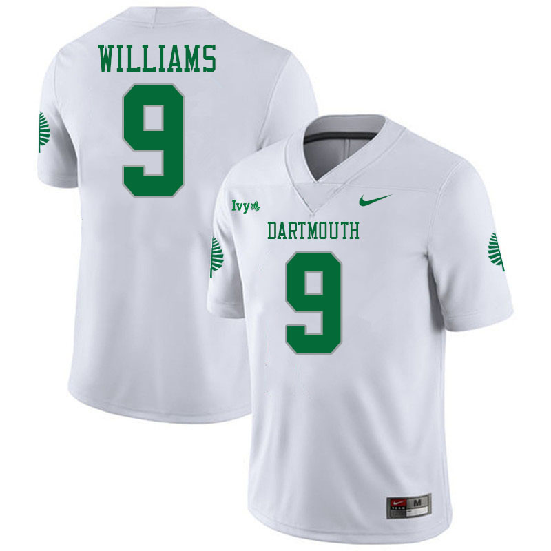 Dartmouth Big Green #9 Sean Williams College Football Jerseys,Uniforms Stitched-White